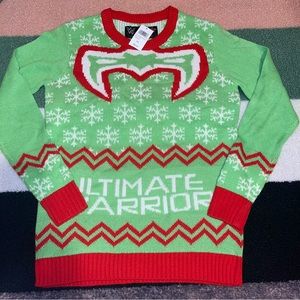 🎄 WWE Ultimate Warrior Mache Custom Kicks Christmas Sweater